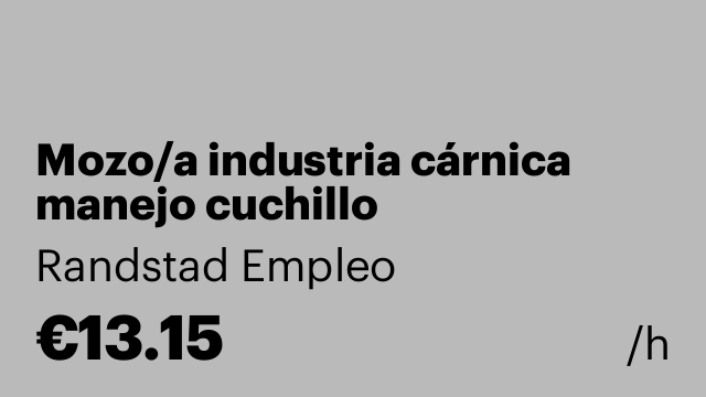 Mozo/a industria cárnica manejo cuchillo