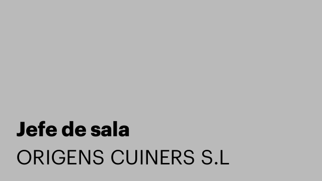 Jefe de sala
