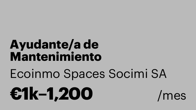 Ayudante/a de Mantenimiento