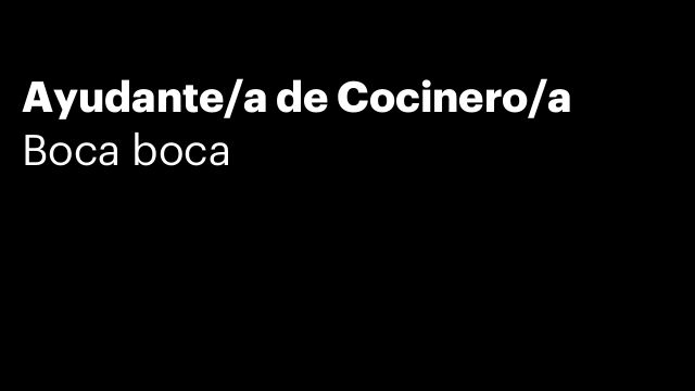 Ayudante/a de Cocinero/a