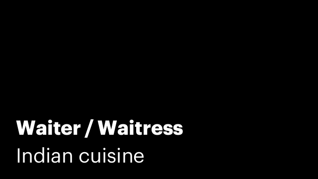 Waiter / Waitress