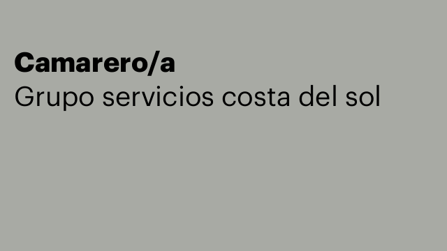 Camarero/a