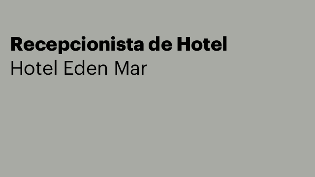 Recepcionista de Hotel