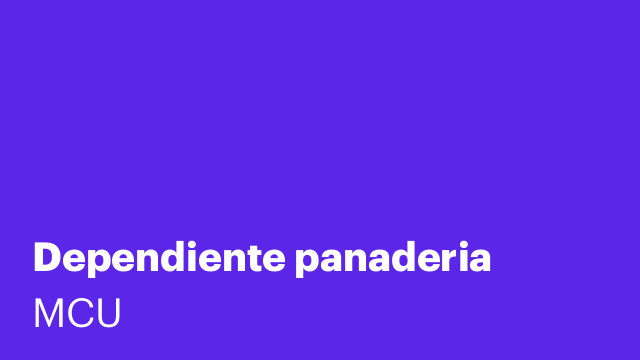 Dependiente panaderia