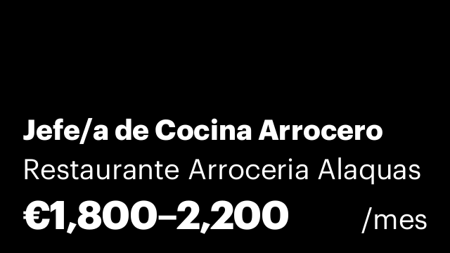 Jefe/a de Cocina Arrocero