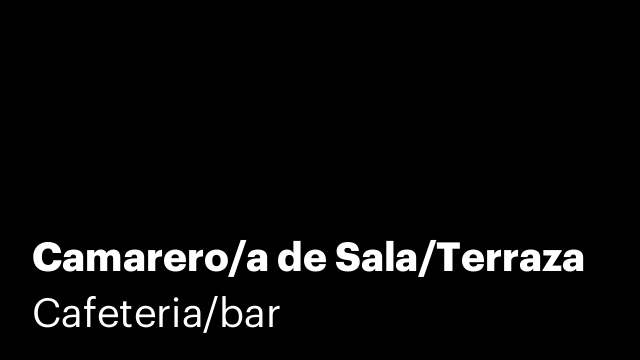 Camarero/a de Sala/Terraza