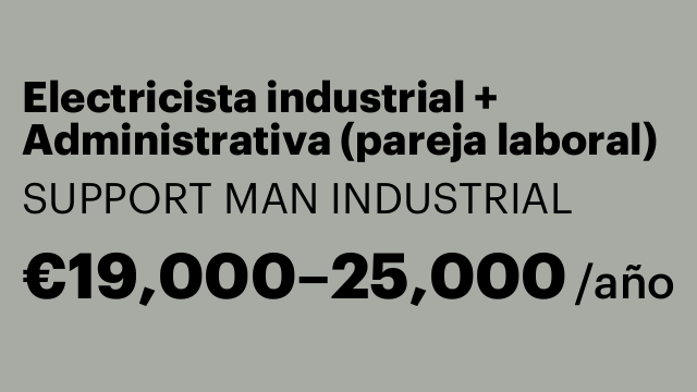 Electricista industrial + Administrativa (pareja laboral)
