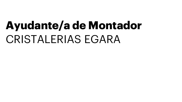 Ayudante/a de Montador