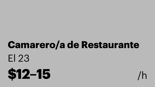 Camarero/a de Restaurante
