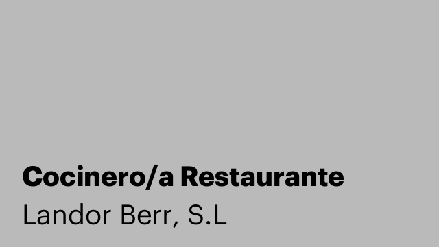 Cocinero/a Restaurante