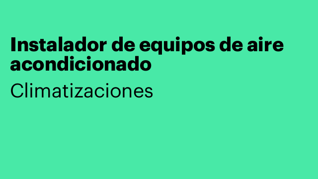 Instalador de equipos de aire acondicionado