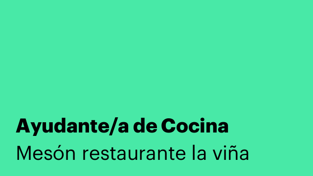 Ayudante/a de Cocina