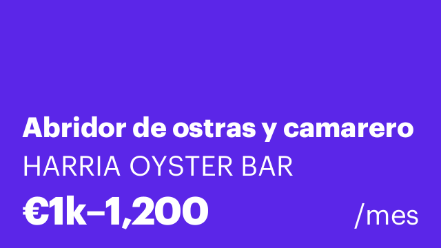Abridor de ostras y camarero