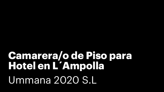 Camarera/o de Piso para Hotel en L´Ampolla