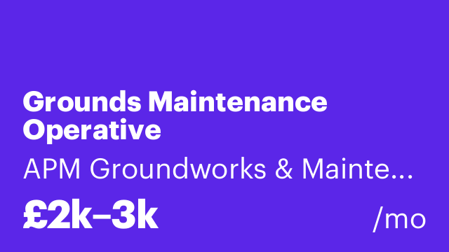Grounds Maintenance Operative