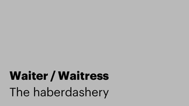 Waiter / Waitress