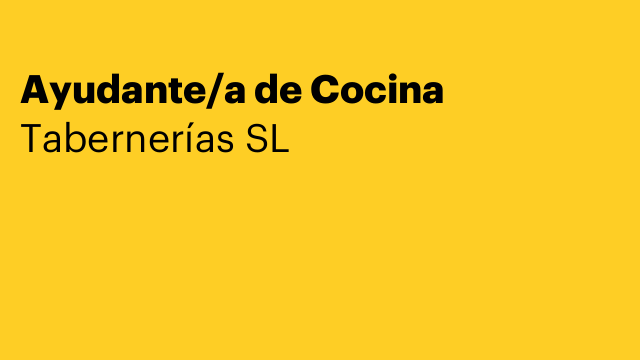 Ayudante/a de Cocina