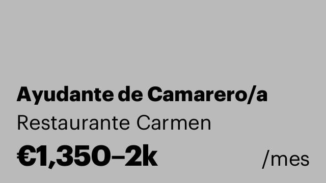 Ayudante de Camarero/a