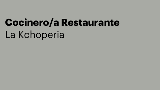 Cocinero/a Restaurante