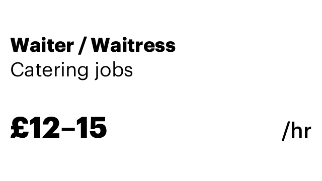 Waiter / Waitress