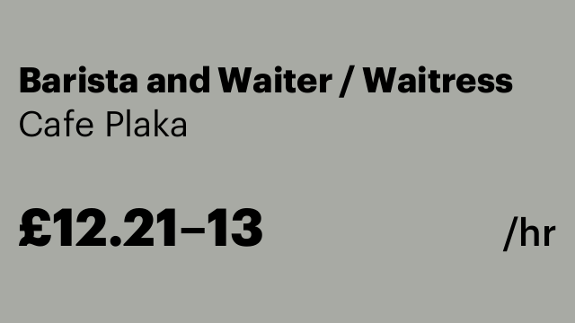 Barista and Waiter / Waitress