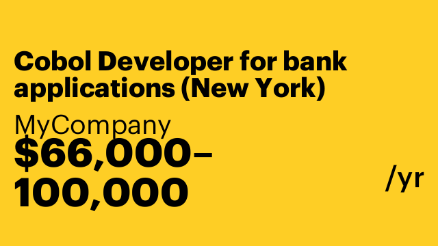 Cobol Developer for bank applications (New York)