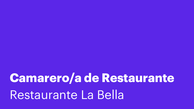 Camarero/a de Restaurante