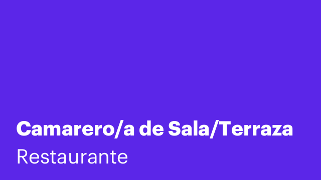Camarero/a de Sala/Terraza