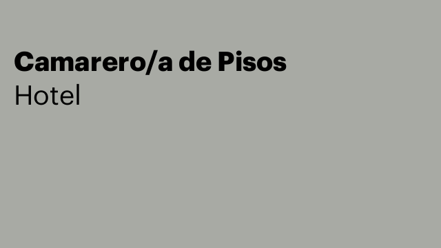 Camarero/a de Pisos