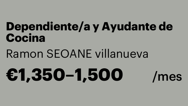 Dependiente/a y Ayudante de Cocina