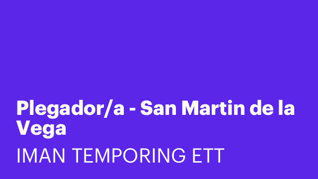 Plegador/a - San Martin de la Vega