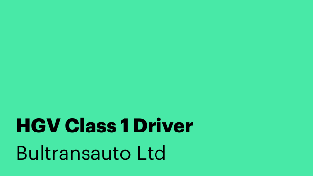 HGV Class 1 Driver