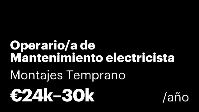 Operario/a de Mantenimiento electricista