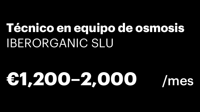 Técnico en equipo de osmosis
