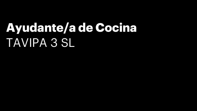 Ayudante/a de Cocina