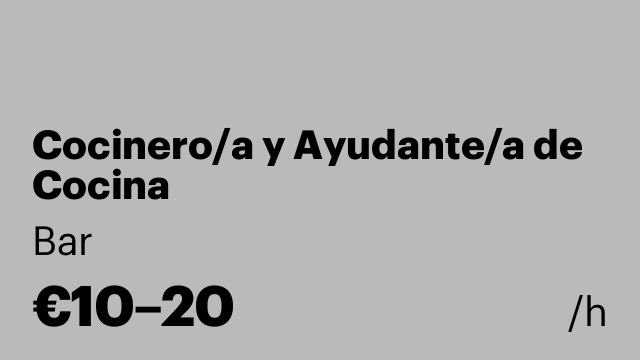 Cocinero/a y Ayudante/a de Cocina