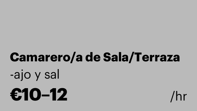 Camarero/a de Sala/Terraza