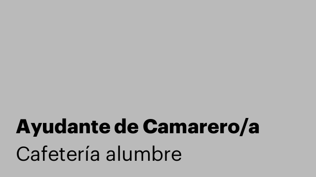 Ayudante de Camarero/a