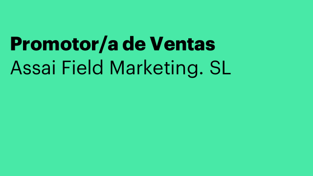 Promotor/a de Ventas