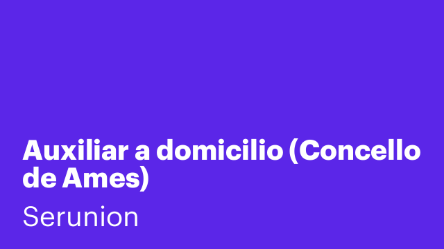 Auxiliar a domicilio (Concello de Ames)