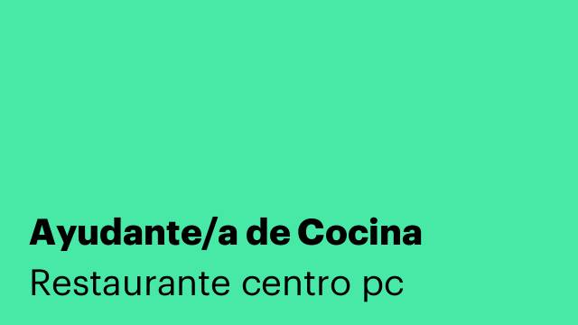 Ayudante/a de Cocina