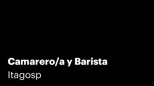 Camarero/a y Barista
