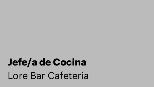 Jefe/a de Cocina