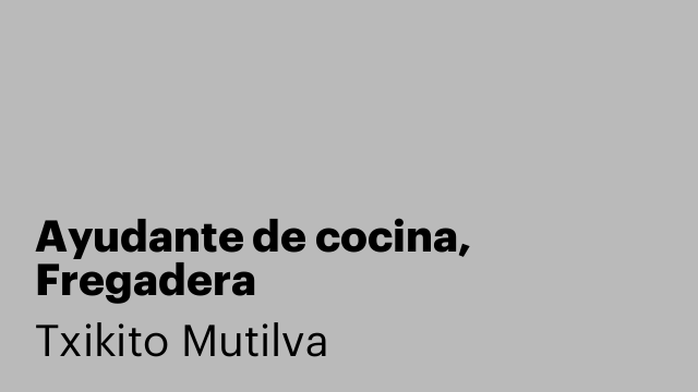 Ayudante de cocina, Fregadera