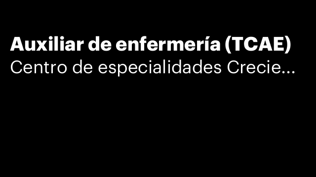 Auxiliar de enfermería (TCAE)
