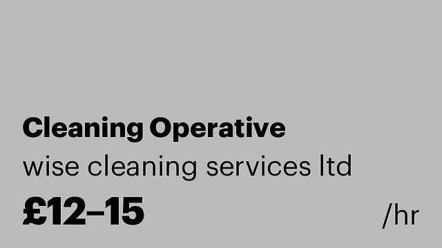 Cleaning Operative