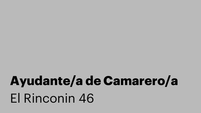 Ayudante/a de Camarero/a