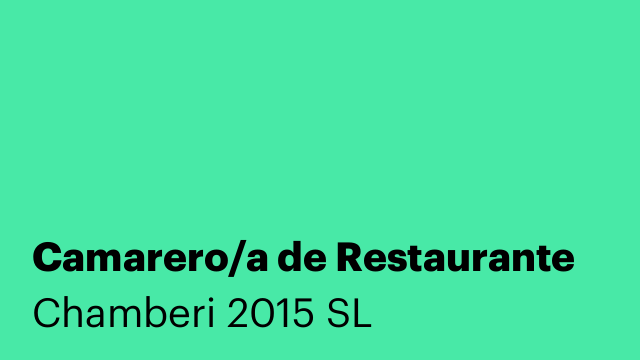 Camarero/a de Restaurante