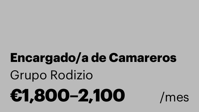 Encargado/a de Camareros