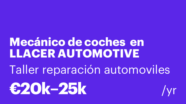 Mecánico de coches  en LLACER AUTOMOTIVE